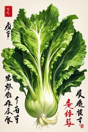 Chinese cabbage,calligraphy,