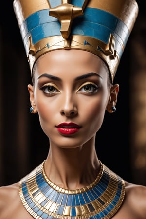Studio quality photography portrait of Nefertiti ,sharp focus, –v 4