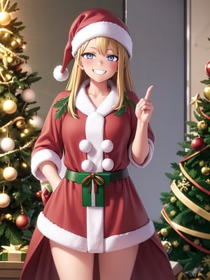 //Quality,
masterpiece, 8k, 8k UHD, best quality, ultra detailed, 
//Character,
cowboy_shot, looking_at_viewer, grin,
//Fashion,
santa_costume, 
//Background,
winter, indoors,
//Others,
(christmas gift)