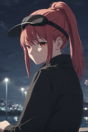 score_9,score_8_up,score_7_up,score_6_up, masterpiece, best quality, highres
,//Character, 
1girl,makima_v1, red hair, ringed eyes, braided ponytail
,//Fashion, 

,//Background, 
,//Others, ,Expressiveh,2b-Eimi, 
A young swimmer adjusting her goggles before a dive, focused and determined.