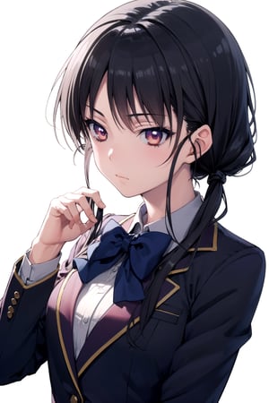 //Quality,
masterpiece, best quality
,//Character,
1girl, solo
,//Fashion,
,//Background,
white_background, simple_background
,//Others,
,Suzune Horikita, school_uniform