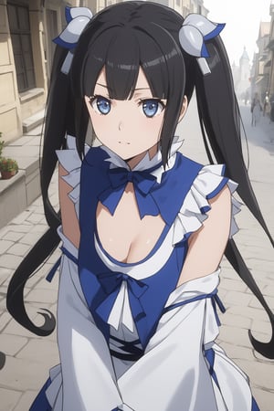 score_9,score_8_up,score_7_up,score_6_up, masterpiece, best quality, highres
,//Character, 
1girl,hestia, black hair, blue eyes,
twin tails/long hair, hair ornament
,//Fashion, 

,//Background, 
,//Others, ,Expressiveh,LOLA_SO6, 
Female mage casting a barrier spell around a small town, magical energy flowing from her hands, townspeople watching in awe