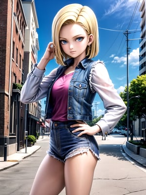 //Quality,
masterpiece, best quality
,//Character,
1girl, solo
,//Fashion,
,//Background,
,//Others,
Android18DB,striped_sleeves,long_sleeves, denim_jacket,vest,earrings, superpower