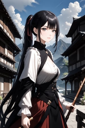 score_9,score_8_up,score_7_up,score_6_up, masterpiece, best quality, highres
,//Character, 
1girl,narberal gamma \(overlord\), long hair, black hair, glay eyes, bangs, ponytail, medium breats
,//Fashion, 

,//Background, 
,//Others, ,Expressiveh,2b-Eimi, 
A girl riding a giant pencil like a witch's broomstick, soaring through a sky filled with floating mathematical equations.