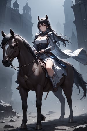 masterpiece, best quality, 8k, 8k UHD, ultra-high resolution, ultra-high definition, highres, cinematic lighting
,//Character, 
1girl, solo
,//Fashion, 
,//Background, 
,//Others, ,Expressiveh, hentai, 
A girl dressed as a valkyrie, riding a spectral horse through a battlefield filled with undead warriors.