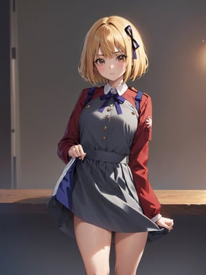 //Quality,
photo r3al, detailmaster2, masterpiece, photorealistic, 8k, 8k UHD, best quality, ultra realistic, ultra detailed, hyperdetailed photography, real photo
,//Character,
1girl, solo, nishikigi chisato, bob cut
,//Fashion,
hair ribbon, lycoris uniform, two-tone dress, red dress, grey dress, neck ribbon, long sleeves
,//Background,
,//Others,
,nishikigi chisato