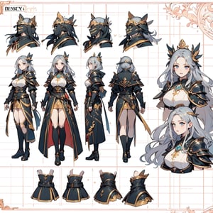 anime, design,front and rear design, custom character, character design, full_body, modelsheet, big boobies, big breast, (CharacterSheet:1), female armor, design(masterpiece, top quality, best quality, official art, beautiful and aesthetic:1.2), (1girl), extreme detailed,(fractal art:1.3),highest detailed,destiny,destiny, 1 girl ,knight armor, medieval armor,medieval armor,1 girl