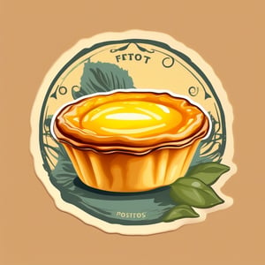 Portuguese Egg tarts,vector, vector style,
,white_background,sticker