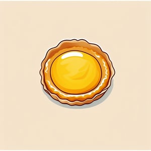 Portuguese caramel egg tart, vector, illustration,White thick line border,cartoon style, vector style,
8k,white_background,p1c4ss0