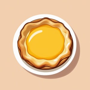 Portuguese Egg tarts,graphic,flat design,solo,white_background,sticker