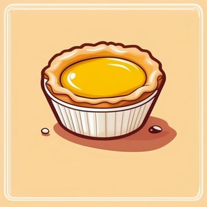 Portuguese egg tart, vector, illustration,White thick line border,cartoon style, vector style,
8k,white_background,p1c4ss0