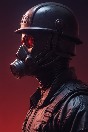 Score_9, Score_8_up, Score_7_up, volumetric_lighting, captivating,  waist-up_portrait, grbtw artstyle, faceless_man, SWAT, police, (((helmet_with_gasmask))), (black_armor, red_lenses, red_glow, kevlar, stylized, cinematic_scene, thriller_theme), night, desolate_station_interior, solo, winter, retro_anime, british