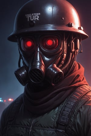 Score_9, Score_8_up, Score_7_up, volumetric_lighting, captivating,  portrait, grbtw artstyle, faceless_man, SWAT, (((helmet_with_gasmask))), (black_armor, red_lenses, red_glow, kevlar, stylized, cinematic_scene, thriller_theme), night, desolate_station_interior, solo, winter, retro_anime, british