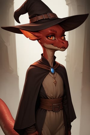 Score_9, Score_8_up, Score_7_up, volumetric_lighting, chiaroscuro_lighting, Saturated_colors, 1girl, kobold, scalie, (witch_outfit), expressive_eyes, skinny, (fantasy_vista_background), looking_at_viewer, flat_chest, (realistic), extremely_detailed