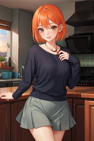  woman mature, 30 yearl old, short hair, orange hair, up-skirt,under wear, sexy