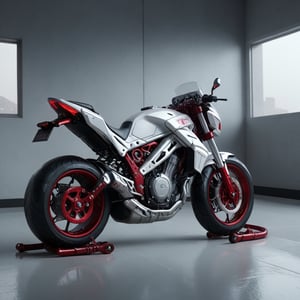 (((background_white))), floor_white,
futuristic_and_detailed,
H2_ZX1000N_style_motorcycles, replica_motorcycle, (body_color_rad metal silver),((light_deep_red_decoration)),
(lot of English, company_mark, symbol_mark),
8k, cinematic_lighting,cyberpunk, cinematic_lighting, side_view,