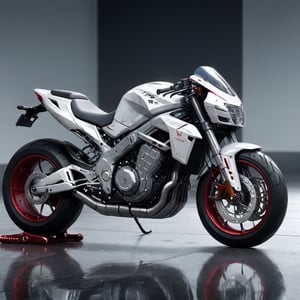 (((background_white))), floor_white,
futuristic_and_detailed,
H2_ZX1000N_style_motorcycles, replica_motorcycle, body_color_rad metal silver,light_deep_red_decoration,
lot of English, company_mark, symbol_mark,
8k, cinematic_lighting,cyberpunk, cinematic_lighting, side_view,