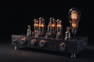back_gruond:navy,((mock_up)),((((Simple design))), classic, elegant,Small size,((one)),
((CS-100A)), (((1_vacuum_tube_amplifier))), reality_light, top_view, 8k, high_resolution,Realistic,
cannon cinema eos,