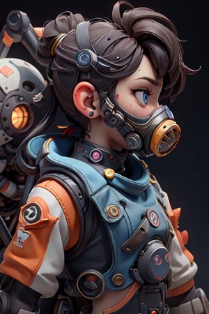 young man, dark brown hair, blue eyes, pale complexion, wearing a gold and black gas mask, breathing mask, (sci-fi respirator over mouth), wearing black tank top, punk outfit, rebel, futuristic, sci-fi, cyberpunk, dieselpunk, steampunk, cute, hot, cool, masterpiece, cinematic,semi_realistic, anime, 8k, portrait, profile pic, pfp, close_up, Inside the complex spacecraft background,looking-at-viewer