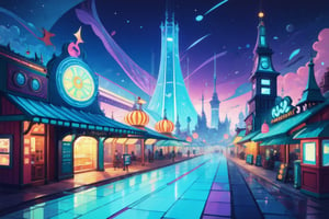 cute amusement park, fantasy, gameart style, high details,high quality,bright colors,DonMChr0m4t3rr4 
