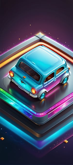 little car,magic, game icon style ,hight quality, blank background, from above,DonMChr0m4t3rr4XL 