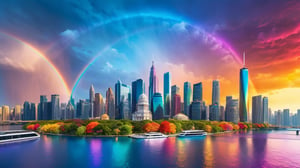 Immerse yourself in a world of infinite possibilities, where technology and imagination collide to create stunning cityscapes and incredible rainbow-colored visuals.

