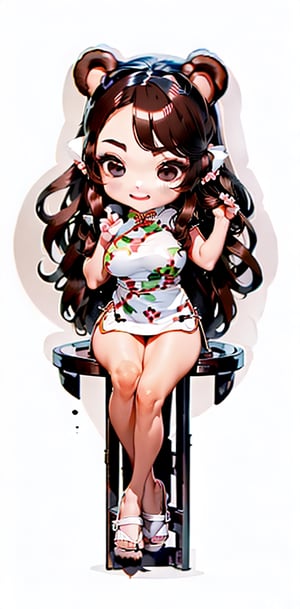 (((((sit down))))), (((chibi style))),masterpiece, (((best quality))), ((((white background)))), 1 girl, (((((the girl has  bear ears and dark brown long hair ))))), (smile), cyberpunk style, Fashion cheongs, enchanting gaze, beatiful legs, whole_body,mecha,  cheongsam,mecha, cheongsam, black leotard, cyberpunk, science fiction, cyborg, (oil shiny skin:1), (huge_boobs:1.1), chiseled, (hunperky:1), (hunperfect anatomy, prefecthand, dress, long fingeam, dynamic sexy pose,Fashion cheongsam,(ChibiChampions:1), (chibi:1)rs, 41 thumb), More Detail, (((Asian beauty face)))