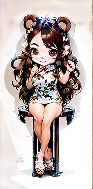 (((((sit down))))), (((chibi style))),masterpiece, (((best quality))), ((((white background)))), 1 girl, (((((the girl has  bear ears and dark brown long hair ))))), (smile), cyberpunk style, Fashion cheongs, enchanting gaze, beatiful legs, whole_body,mecha,  cheongsam,mecha, cheongsam, black leotard, cyberpunk, science fiction, cyborg, (oil shiny skin:1), (huge_boobs:1.1), chiseled, (hunperky:1), (hunperfect anatomy, prefecthand, dress, long fingeam, dynamic sexy pose,Fashion cheongsam,(ChibiChampions:1), (chibi:1)rs, 41 thumb), More Detail, (((Asian beauty face)))