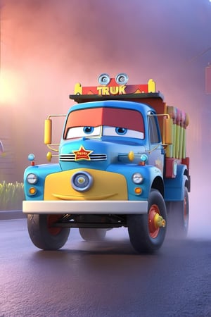 Truk, toy story, fog, digital rendering, by Goro Fujita, Shutterstock, black fog, super cute, stock photo, NYFlowerGirl, Xxmix_Catecat, sticker, F41Arm0rXL,