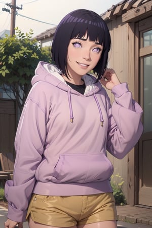 hyuuga hinata
smile
short hair
bangs
black hair
long sleeves
purple eyes

thighs
shorts
hood
blunt bangs
short
short shorts
hoodie

hood down
brown shorts
pink hoodie

,hyuuga hinata, smile