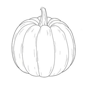 Black and white coloring book of a Pumpkin 