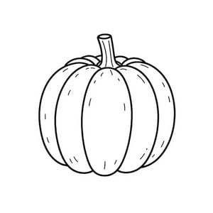 Black and white coloring book of a Pumpkin 