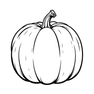 Black and white coloring book of a Pumpkin 