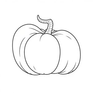 Black and white coloring book of a Pumpkin 