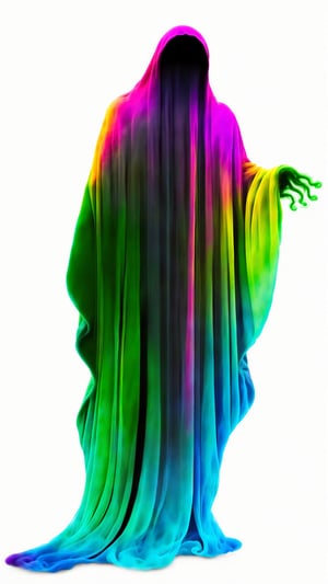 Vibrant ghost made with smoke - (black background:1.4), vibrant, colorful 