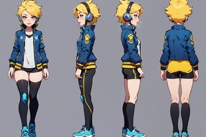 mechanical overwatch 2 character, girl with headphones, cool jacket, cool short shorts, bighair, hairy, long hair, overwatch character design, stylized, cartoon


character design sheet, character design, front view, side view, (same character from different angles), ((solid background, simple background color, flat background)),sadie,monochrome,line anime, fullbody, big face, big head, mature, ((black shirt, black short, blue jacket, blue shoes, tomboy, short straight hair:1.5, yellow hair, blonde:2, purple eyes:1.5