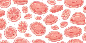 ((cartoon style)), Meat Background, anime, cute, simple_background