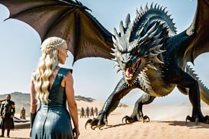 Daenerys flies on her dragon,Game of Thrones,bailing_eastern dragon