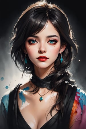best quality, movie plot, RTX, 8k, HDR, (masterpiece), 
Thomas Kinkade, David Palumbo, Carne Griffiths.
 Realistic Art, Digital Illustration, Portrait, Spiritual Painting, Watercolor, Oil Paints, Digital Art,
1girl (((abstract shapes))), 1girl, short dark hair, corduroy turtleneck sweater burgundy, fluid on chest, stud earrings, necklace, despair expression, red lips, mole under mouth, highly detailed 4k resolution ,  in the style of adrian ghenie, (neon), beams of light, safari, esao andrews, jenny saville, edward hopper, surrealism, (((dark art by james jean))), (takato yamamoto), inkpunk minimalism, heavenly background, perfect composition, beautiful detailed, intricate, insanely detailed, artistic, concept art, soft natural, cinematic perfect light, chiaroscuro, masterpiece, oil on canvas, bastien lecouffe-deharme, Carne Griffiths, E. Abramzon, raphael, caravaggio, beeple, beksinski, dark art, intense, dreamy, hauntingly beautiful, modelshoot style, (extremely detailed CG unity 8k wallpaper), full shot body photo of the most beautiful artwork in the world, beautiful east asian women, professional majestic oil painting by Ed Blinkey, Atey Ghailan, Studio Ghibli, by Jeremy Mann, Greg Manchess, Antonio Moro, trending on ArtStation, trending on CGSociety, Intricate, High Detail, Sharp focus, dramatic, photorealistic painting art by midjourney and greg rutkowski, extremely detailed 8K, smooth, high resolution, ultra quality, highly detailed face, foreshortening, highly focused, ultra quality, highly detail eyes, highly detail mouth, highly detailed face, perfect eyes, both eyes are the same, glare, Iridescent, Global illumination, real hair movement, realistic light, realistic shadow, hd, 2k, 4k, 8k, 16k, extremely detailed CGI anime, soft light, dream light, (light bokeh), sharp focus, vibrant colors, masterpiece, best quality, 1girl, cute,watercolor