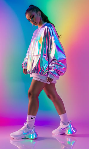 xxmixgirl,flowing rainbow colored holographic background. Keywords: nike, holographic, iridescent, vaporwave, fluid.,LinkGirl,cutegirlmix