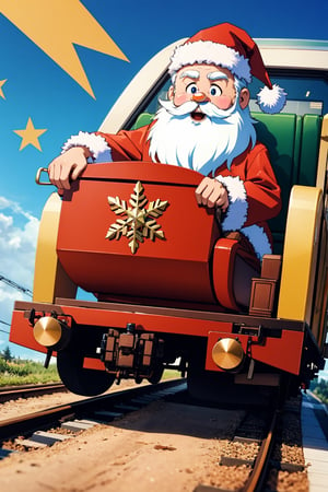 Santa Craus use future train,
Santa is getting creative with his delivery methods of gifts this year