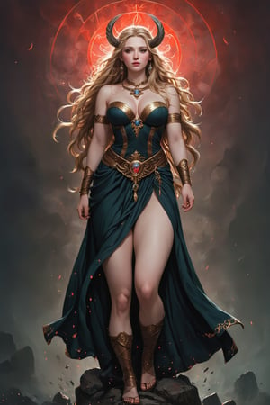  A magnificent curvy, goddess Freyja. Norse mythology.