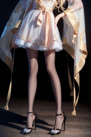 (best quality, masterpiece:1.2),ultra detailed,(photo realistic:1.4),solo,sexy lady,night beach,long_hair,blond_hair, hanbok, (((transparent heels))), (((Full_body_shot))), (((pantyhose))),