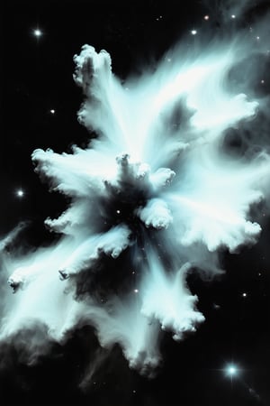 illustration of a nebula. Star details, Minimalist, hazy, black and white, low contrast, cinematic, muted tones


