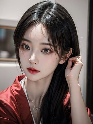 (black eyes),(masterpiece, best quality:1.4),(photorealistic:1.4)(realistic, photo-realistic:1.4),8k UHD,ultra high res,RAW,HDR,thin lips,(Bright red lipstick:0.85),hanfu,courtstyle Clothing