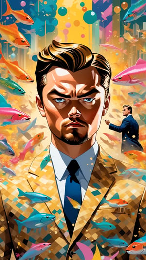 highly detailed digital artwork. ultra intricate, art by Tomokazu Matsuyama, Leonardo DiCaprio dressed as Cobb from the movie Inception directed by Christopher Nolan, thanksgiving theme,detailmaster2
