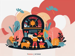 flat vector art, minimalist, isometric, warm color scheme, Analogous color Harmony