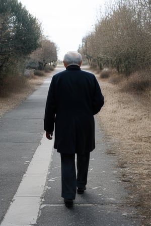 Handsome elderly man gets lost