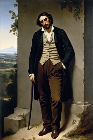 by Francesco Hayez,
Jean-desire Gustave Courbet, A Man in Despair,
full body,  neoclassical