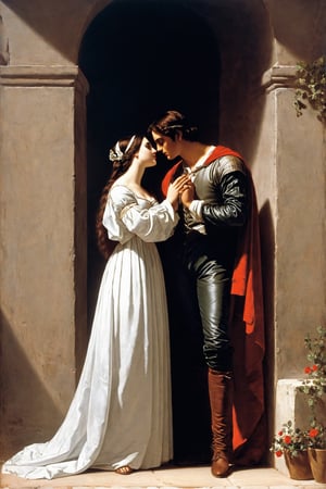 by Francesco Hayez,
Romeo and Juliet,

full body,  neoclassical